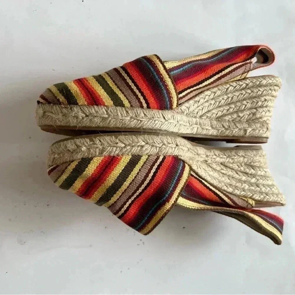Rin woman’s multicolored Canvas Wedge Stripe Espadrilles made in Spain 3…